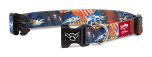 Salty Paws Billfish Print Dog Collar D. Friel Made from Recycled Plastic Bottles