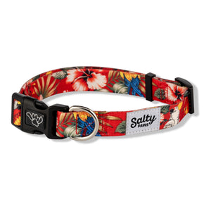 red-floral-tropical-dog-collar-hawaiian