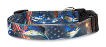 Load image into Gallery viewer, Salty Paws Billfish Print Dog Collar D. Friel Made from Recycled Plastic Bottles
