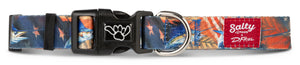 Salty Paws Billfish Print Dog Collar D. Friel Made from Recycled Plastic Bottles