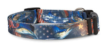 Load image into Gallery viewer, Salty Paws Billfish Print Dog Collar D. Friel Made from Recycled Plastic Bottles
