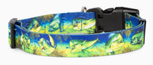 Load image into Gallery viewer, Salty Paws Mahi -Mahi Fish Print Dog Collar D. Friel Connected By Water Collaboration Made from Recycled Plastic Bottles
