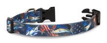 Load image into Gallery viewer, Salty Paws Billfish Print Dog Collar D. Friel Made from Recycled Plastic Bottles
