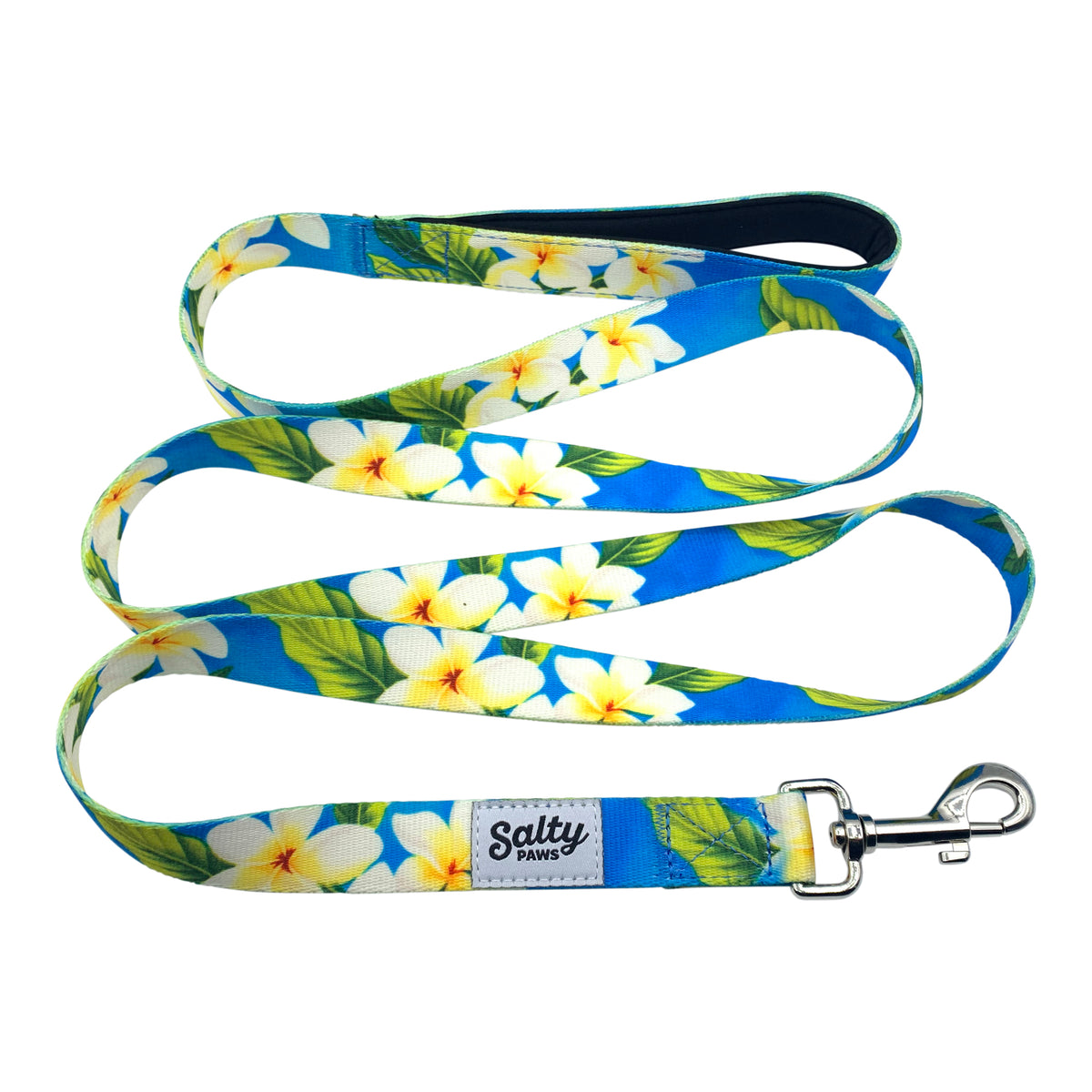 Hawaiian Dog Collar and Leash Matching Set Blue Tropical Floral Print ...